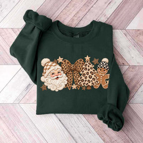 Leopard Christmas Comfort Colors Santa Sweatshirt