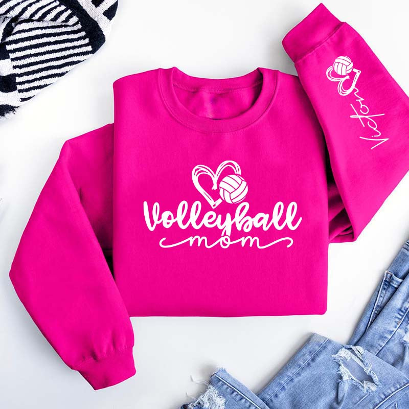 Custom Name Volleyball Heart Sport Sweatshirt