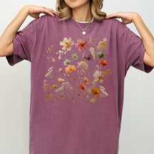 Vintage Boho Botanical Wildflowers Garden Lover T-Shirt