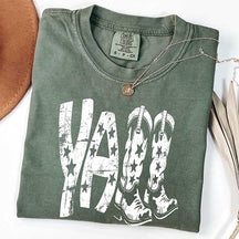 Comfort Colors Y¡¯all Western Boots and Stars T-Shirt