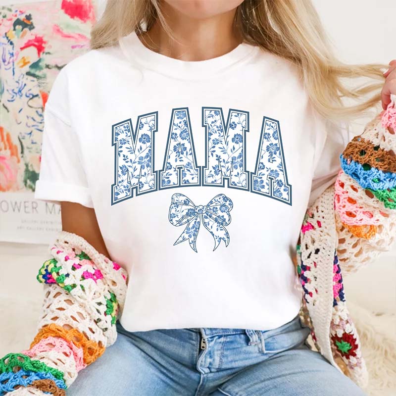 Cute Mama Blue Ribbon T-Shirt