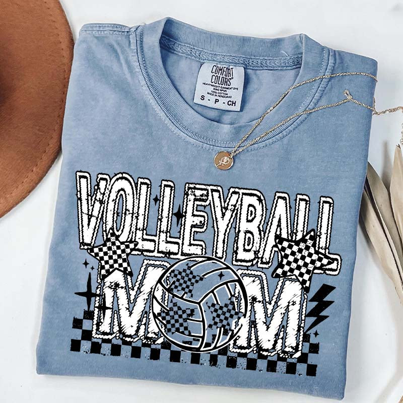 Checkered Volleyball Mom T-Shirt
