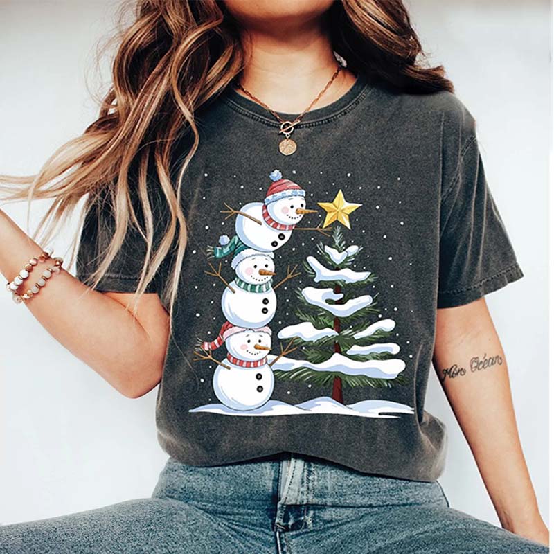 Christmas Snowman Tree T-Shirt