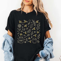 Vintage Bee Botanical Honeycomb T-Shirt