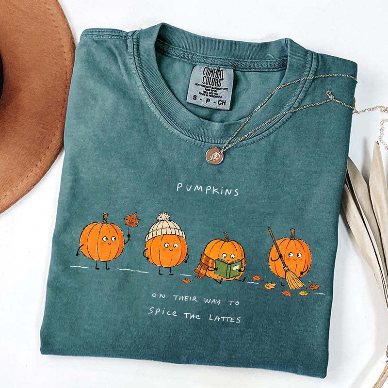 Pumpkins on Their Way to Spice the Latte Graphic T-Shirt