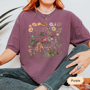 Cute Lady Gardener Floral T-Shirt
