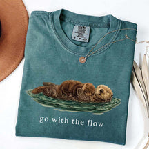 Go With The Flow Cute Otter T-Shirt