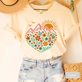 Floral Mountain Graphic Outdoor T-Shirt