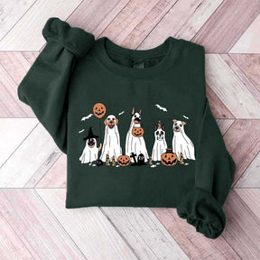 Retro Spooky Season Dog Ghost Sweatshirt