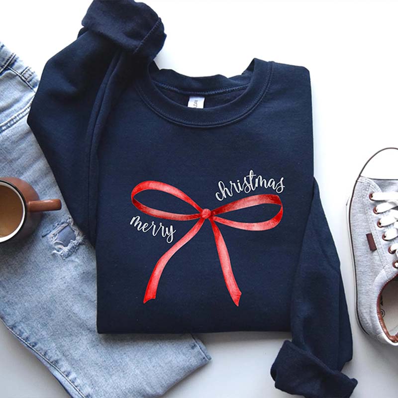Merry Christmas Bow Sweatshirt