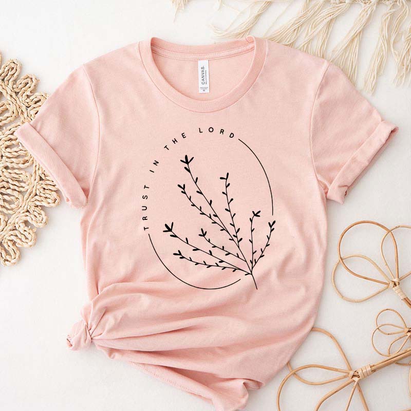 Trust In The Lord Floral Religous T-Shirt