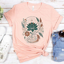 Bohemian Lotus Flower Nature Inspired T-Shirt