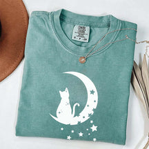 Floral Moon Cat T-Shirt