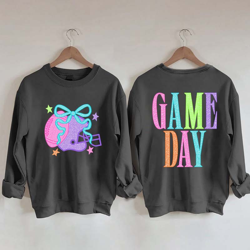 School Spirit Football Printed Sweatshirt