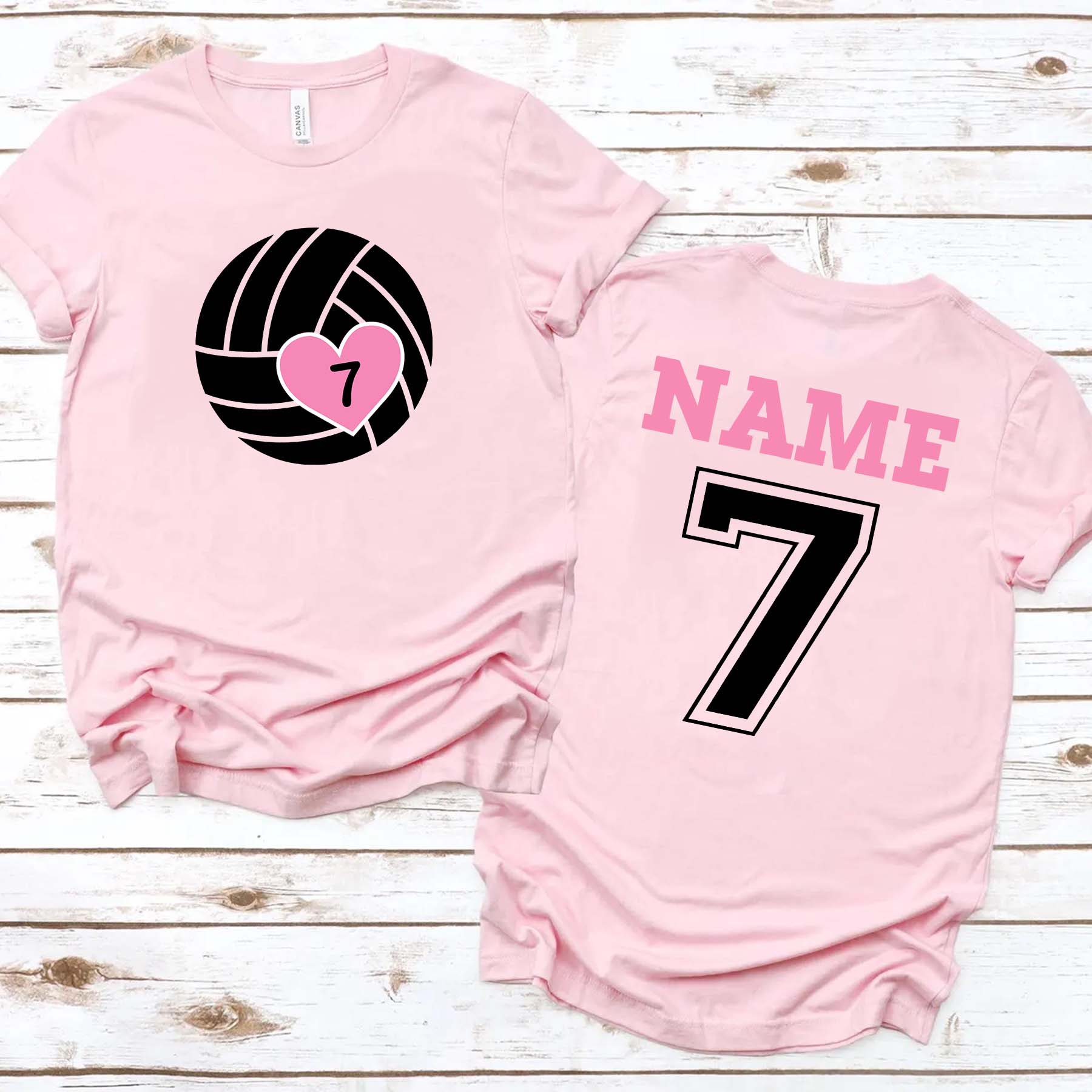 Custom Volleyball Heart Mom T-Shirt