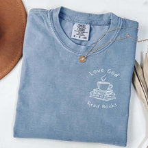 Love God Drink Coffee Read Books Religious T-Shirt