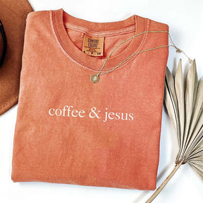 Comfort Colors Coffee & Jesus T-Shirt