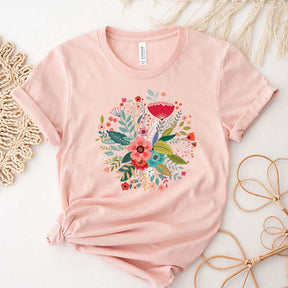 Grow Positive Thoughts Bohemian Floral T-Shirt