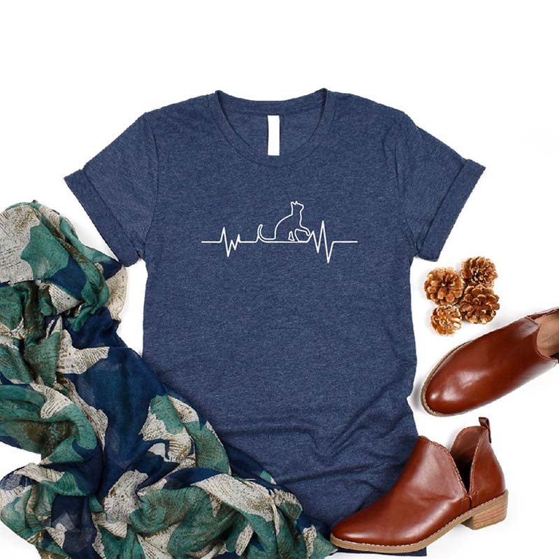 Cat Heartbeat Animal Lover T-Shirt
