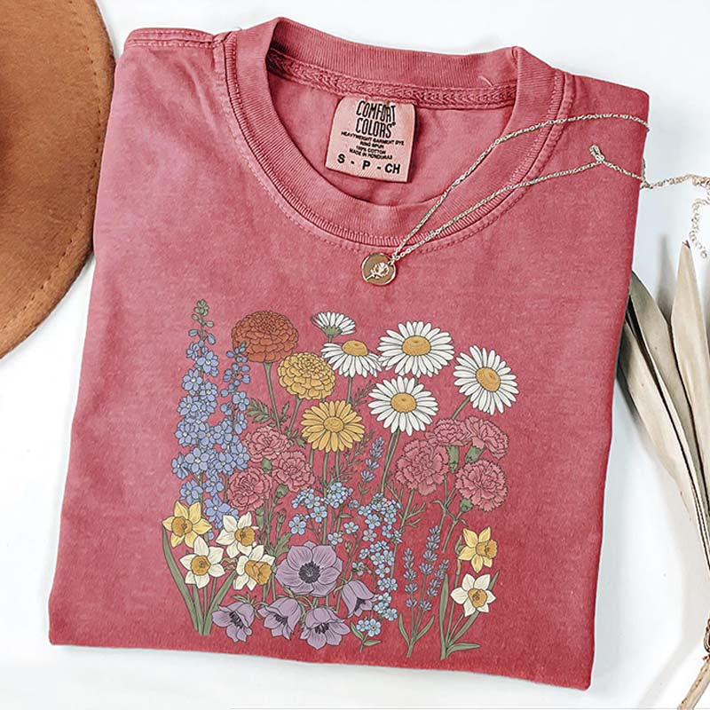Botanical Print Wildflowers Vibes Sweatshirt