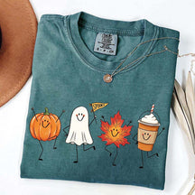 Happy Fall Doodle Smiling Spooky T-Shirt