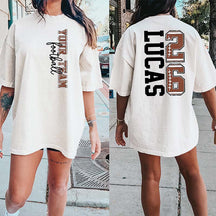 Custom Team Football Name And Number T-Shirt
