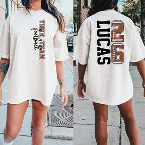 Custom Team Football Name And Number T-Shirt