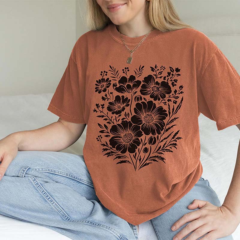 Comfort Colors Vintage Pressed Flowers Gardener T-Shirt