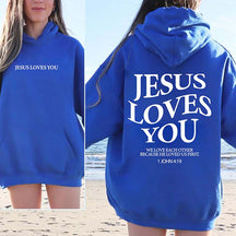 Jesus Loves You Trendy Bible Verse Hoodie