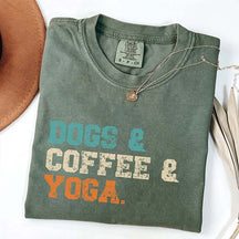 Dogs Coffee Yoga T-Shirt