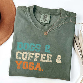 Dogs Coffee Yoga T-Shirt