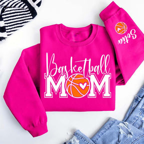 Custom Basketball Mom Cute Heart Sweatshirt