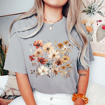 Retro Floral Boho Wildflowers Cottagecore T-Shirt