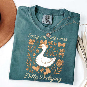 Sorry I'm Late I Was Dilly Dallying Goose Fall T-Shirt