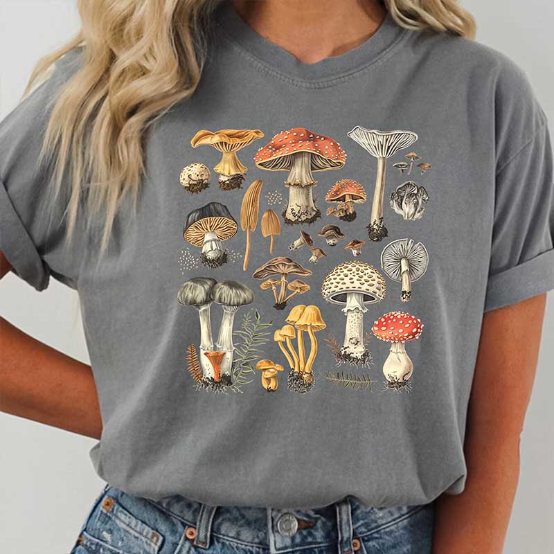 Cottagecore Botanical Mushroom Fungus T-Shirt