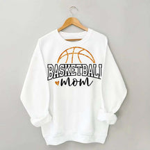 Glitter Basketball Mom Printed Sweatshirt
