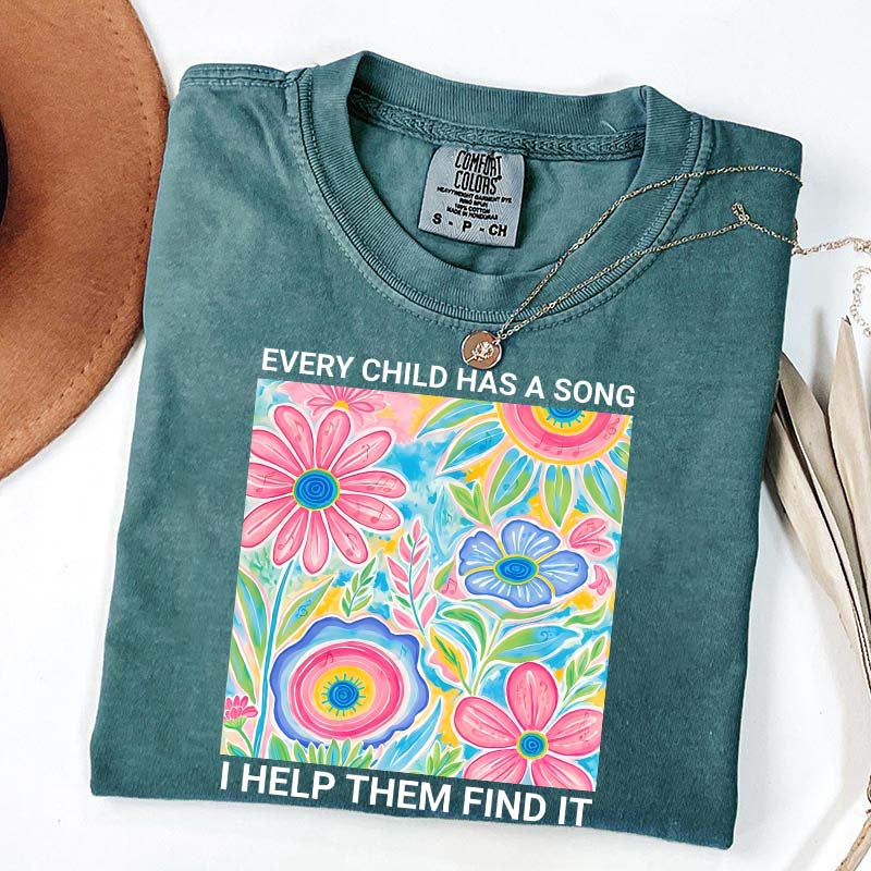 Music Teacher Appreciation Floral T-Shirt