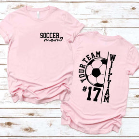 Custom Soccer Team Mom Kids Name & Number T-Shirt