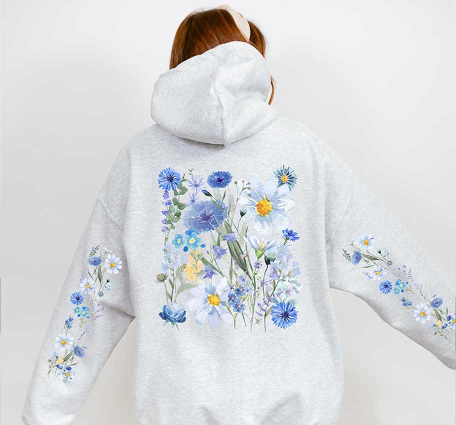 Boho Cottagecore Floral Botanical Nature Hoodie