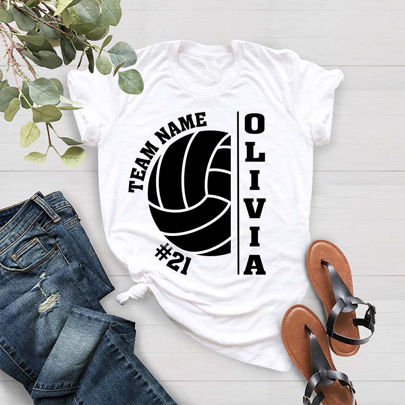 Personalized Volleyball Team Spirit Player T-Shirt
