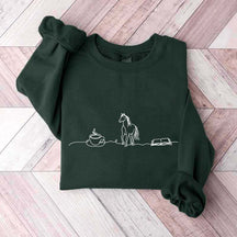 Cute Horse Coffee Book Sweatshirt