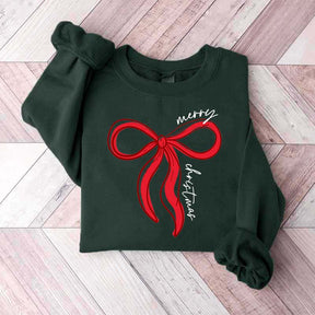 Merry Christmas Bow Winter Sweatshirt