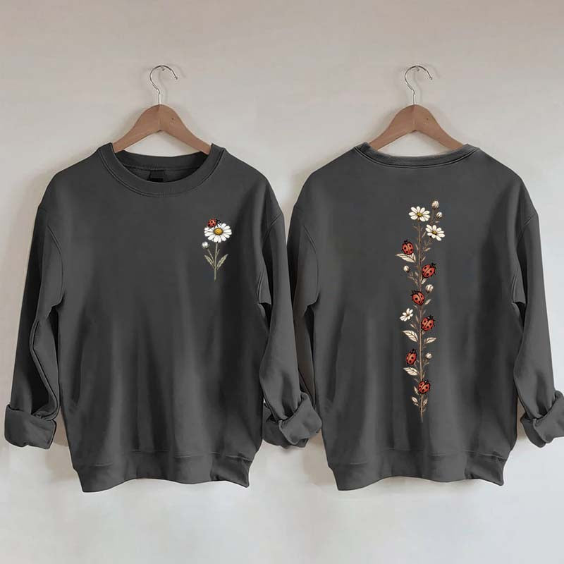 Vintage Ladybug Floral Sweatshirt