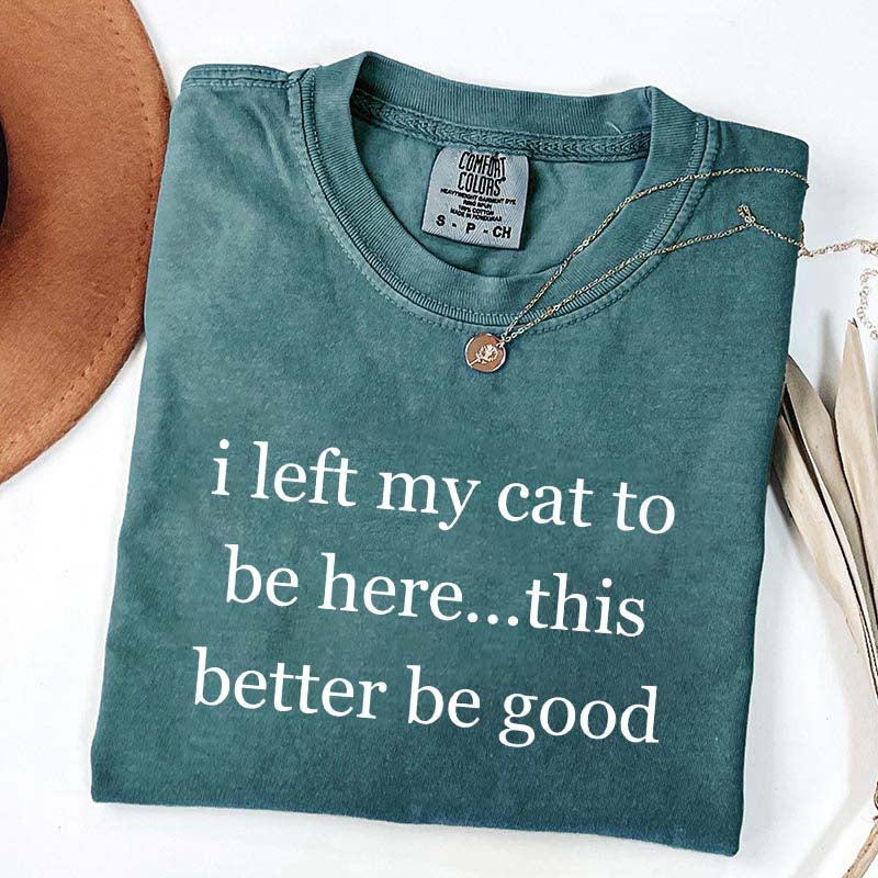 I Left My Cat To Be Here This Better Be Good T-Shirt