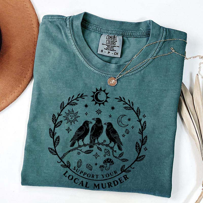 Support Your Local Murder Sun And Moon T-Shirt