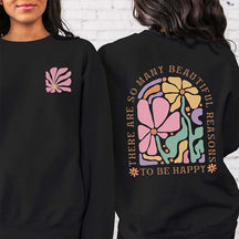 Retro Flower Happiness Positive Sweatshirt