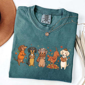 Dachshund Fall Cozy Season Pumpkin T-Shirt
