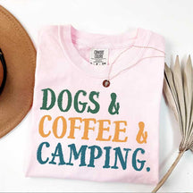 Dogs Coffee Camping Life T-Shirt