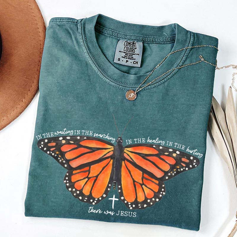 There Was Jesus Religious Butterfly T-Shirt