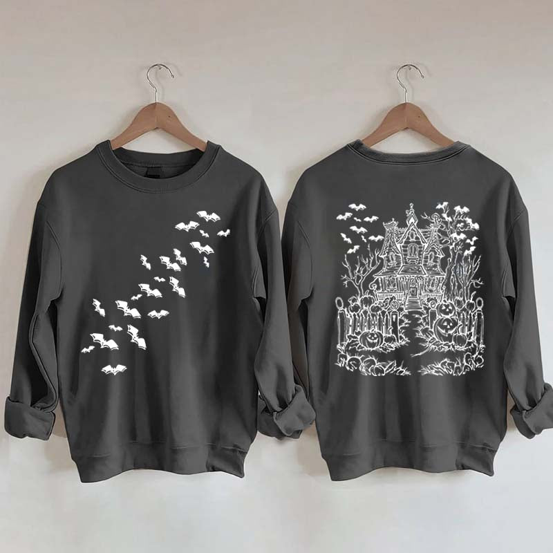 Haunted House Comfort Colors Halloween Sweatshirt